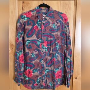 Colony Italy Paisley and Floral Men's Button Down Shirt